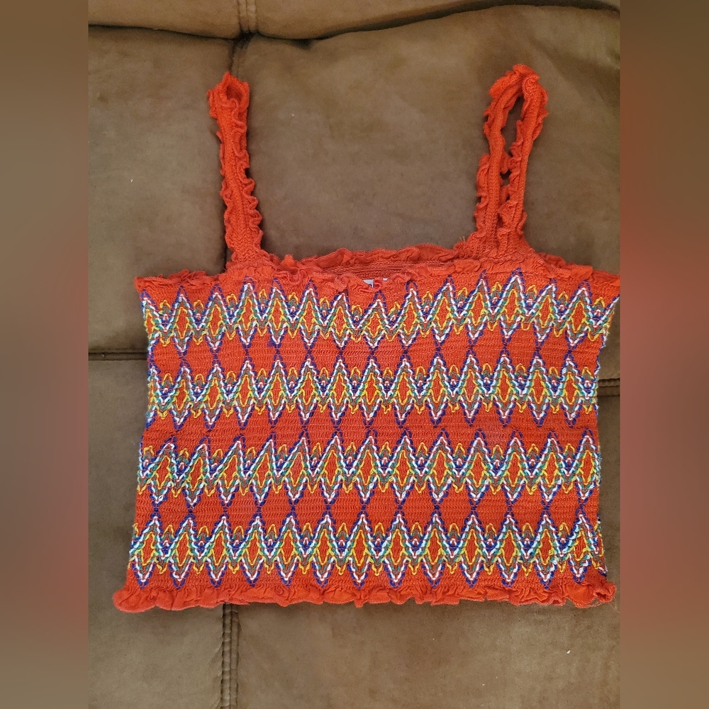Shirred Crop Tank Top
